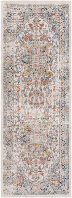Livabliss Huntington Beach-Vintage Blue Beige Orange In- & Outdoor Rug 80 X 220 Cm Easy Care, Non Shedding - image 1