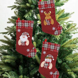 CLEFFNS 3Pcs Christmas Stocking 45Cm 3D Large Santa, Snowman, Reindeer Christmas Stockings Fireplace Hanging Stockings Gift Bag Decoration - thumbnail 2