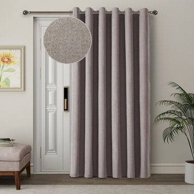 Ameha Mocha 135Gsm Linen Look Thermal Blackout Eyelet Curtain For Bedroom Single Panel Noise Reducing Curtain 66X84' Uk Home Decor - image 1