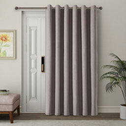 Ameha Mocha 135Gsm Linen Look Thermal Blackout Eyelet Curtain For Bedroom Single Panel Noise Reducing Curtain 66X84' Uk Home Decor - thumbnail 2