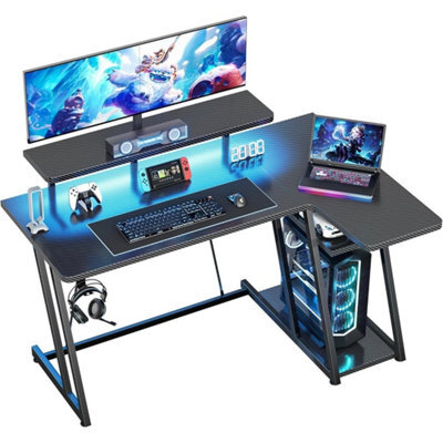 120Cm L-Shaped Corner Computer Desk Black - image 1