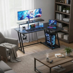 120Cm L-Shaped Corner Computer Desk Black - thumbnail 6