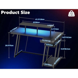 120Cm L-Shaped Corner Computer Desk Black - thumbnail 2