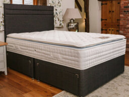 Divan Base Direct Sophia Briar-Rose Nova 1000 Pocket Sprung  Cushioned Pillow Top Memory Foam Bed Set 2Ft6 Small Single 2 Drawers Side - Naple Slate - thumbnail 1