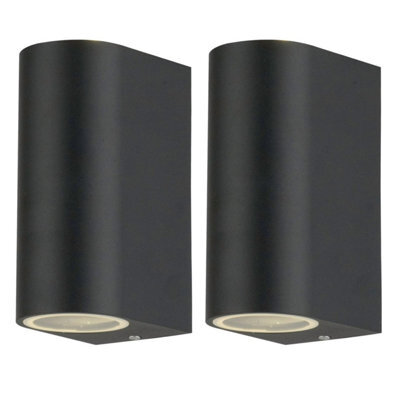 First Choice Lighting Set Of 2 Drayton Black Outdoor Twin Wall Lights - image 1