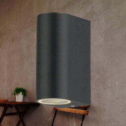 First Choice Lighting Set Of 2 Drayton Black Outdoor Twin Wall Lights - thumbnail 4