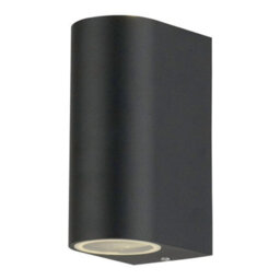 First Choice Lighting Set Of 2 Drayton Black Outdoor Twin Wall Lights - thumbnail 2
