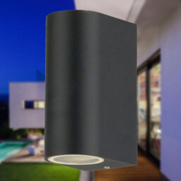 First Choice Lighting Set Of 2 Drayton Black Outdoor Twin Wall Lights - thumbnail 7