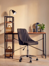 Orsina Red Pomelo Desk With Shelves,study Table With Built-In Bookcase,laminated Veneer Top Workstation For Home - thumbnail 5