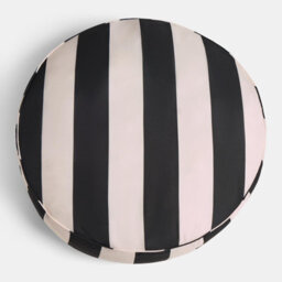 Ohs Stripe Round Outdoor Garden Cushion Water Resistant - Black/cream - thumbnail 3
