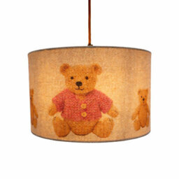 CGC Lighting Cgc Blake 45Cm Large Oatmeal Linen Pink Teddy Bear Children's Lamp Shade - thumbnail 9