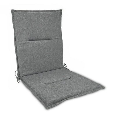 Set Of 2 Outdoor Cushions For Armchairs With Backrests Garden Chair Patio Made In The Eu Adjustable Strap 112 50 3.5 Cm, Silver - image 1