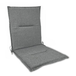 Set Of 2 Outdoor Cushions For Armchairs With Backrests Garden Chair Patio Made In The Eu Adjustable Strap 112 50 3.5 Cm, Silver - thumbnail 1