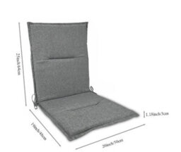 Set Of 2 Outdoor Cushions For Armchairs With Backrests Garden Chair Patio Made In The Eu Adjustable Strap 112 50 3.5 Cm, Silver - thumbnail 4