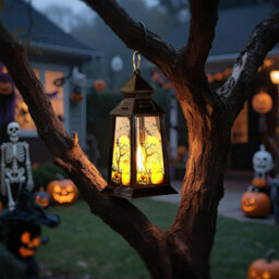 CLEFFNS 3Pcs Halloween Decor Lantern, Portable Led Candle Lantern, Simulation Candle Flashing For Outdoor Indoor Halloween Party Decor - thumbnail 5