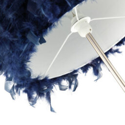 Happy Homewares Modern And Chic Midnight Blue Feather Floor Lamp With Satin Nickel Plated Base - thumbnail 4
