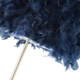 Happy Homewares Modern And Chic Midnight Blue Feather Floor Lamp With Satin Nickel Plated Base - thumbnail 5