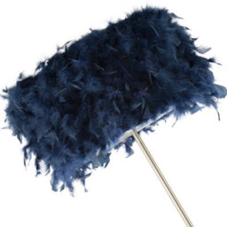 Happy Homewares Modern And Chic Midnight Blue Feather Floor Lamp With Satin Nickel Plated Base - thumbnail 3