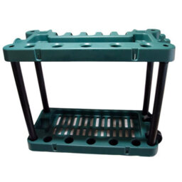Kct Garden Tool Storage With Wheels & 4 Tier Plastic Shelving Unit For Shed Garage Organiser Holder Tidy Freestanding Accessories - thumbnail 3