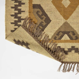 Homescapes Ravar Brown & Gold Kilim Wool Rug 120 X 170 Cm - thumbnail 5