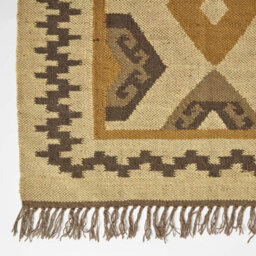 Homescapes Ravar Brown & Gold Kilim Wool Rug 120 X 170 Cm - thumbnail 3