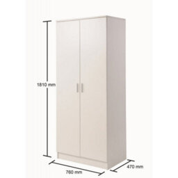 Timber Art Design Rio Costa 2 Door Double Wardrobe In White - thumbnail 5