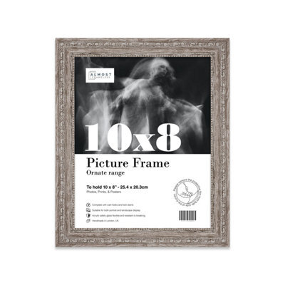 10X8 Walnut Ornate Picture Frame (25.4 X 20.3Cm) Poster, Photo, Artwork, Gallery Wall Or Print - image 1