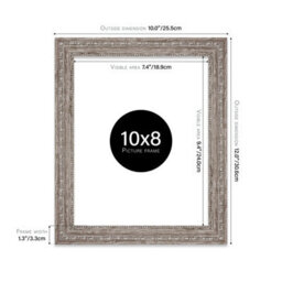 10X8 Walnut Ornate Picture Frame (25.4 X 20.3Cm) Poster, Photo, Artwork, Gallery Wall Or Print - thumbnail 2