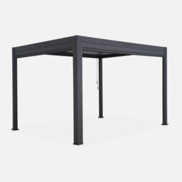 Sweeek - Louvered Pergola Aluminium 4 X 3M And A 4M Blind Anthracite - Triomphe - thumbnail 2