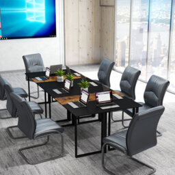 Costway Computer Desk 160 X 60 Cm Large Office Desk With Metal Frame-Black - thumbnail 4