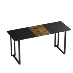 Costway Computer Desk 160 X 60 Cm Large Office Desk With Metal Frame-Black