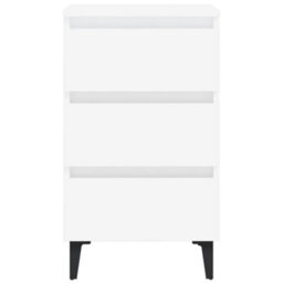 Walplus Bed Cabinet With Metal Legs White 40X35X69 Cm - thumbnail 4