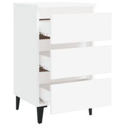 Walplus Bed Cabinet With Metal Legs White 40X35X69 Cm - thumbnail 6