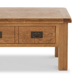 Zelah Oak 92.5Cm Large Rectangular Coffee Table With Drawer - By Roseland Furniture - thumbnail 3