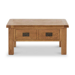 Zelah Oak 92.5Cm Large Rectangular Coffee Table With Drawer - By Roseland Furniture - thumbnail 7