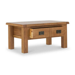 Zelah Oak 92.5Cm Large Rectangular Coffee Table With Drawer - By Roseland Furniture - thumbnail 2