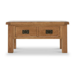Zelah Oak 92.5Cm Large Rectangular Coffee Table With Drawer - By Roseland Furniture - thumbnail 6