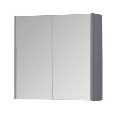 Clifton 800mm 2 Door Bathroom Mirror Cabinet- Basalt Grey- (Choice) - image 1