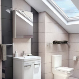 Clifton 800mm 2 Door Bathroom Mirror Cabinet- Basalt Grey- (Choice) - thumbnail 2