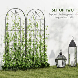 Outsunny Set Of 2 Metal Garden Trellis, Outdoor Trellis Panels, 150 X 50Cm - thumbnail 4