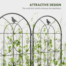 Outsunny Set Of 2 Metal Garden Trellis, Outdoor Trellis Panels, 150 X 50Cm - thumbnail 5