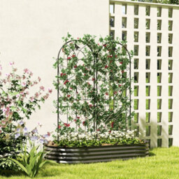 Outsunny Set Of 2 Metal Garden Trellis, Outdoor Trellis Panels, 150 X 50Cm