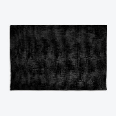 Allure Bath Fashions Chenille Bobble Bath Mat Non Slip 60 X 90Cm - Black - image 1