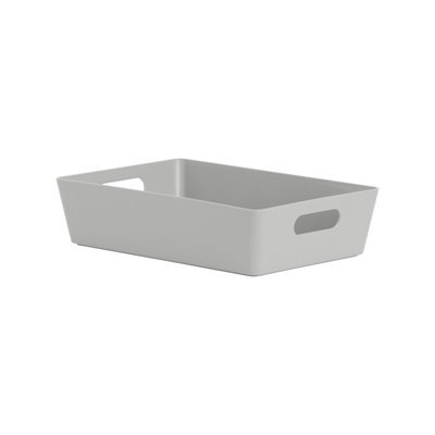 Wham Studio Etch Matt Dark White Plastic Nestable Storage Basket (H)6Cm (W)17Cm (D)17Cm - image 1