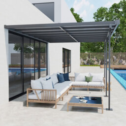 Outsunny Outdoor Patio Gazebo Pergola, Aluminum Post, 4.35 X 3 M Pc Roof