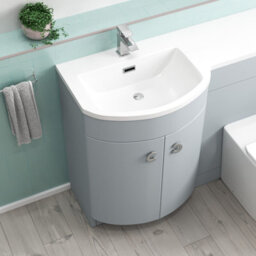 Nes Home 1100mm Left Hand Matte Grey Basin Vanity, Wc Unit & Back To Wall Toilet - thumbnail 2