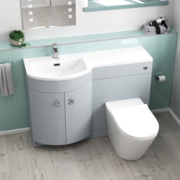 Nes Home 1100mm Left Hand Matte Grey Basin Vanity, Wc Unit & Back To Wall Toilet - thumbnail 4