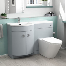 Nes Home 1100mm Left Hand Matte Grey Basin Vanity, Wc Unit & Back To Wall Toilet - thumbnail 1