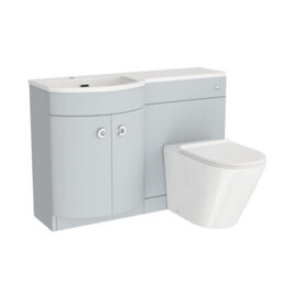 Nes Home 1100mm Left Hand Matte Grey Basin Vanity, Wc Unit & Back To Wall Toilet - thumbnail 5