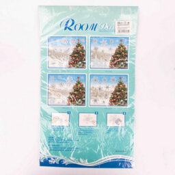 Shatchi 3D Christmas Window Stickers Snowy White And Silver - 4 Assorted Sheets Window Decorations Sticker Christmas Scene, Pvc - thumbnail 6